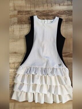 bebe Black and White Contrast Dress